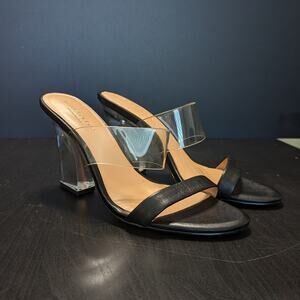 Halston Heritage Zaza Sandal Clear Jelly Heel Plastic Womens 8.5 Clubewear Party
